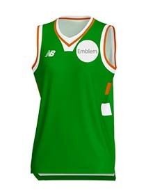 エリート ゲームシャツ（昇華プリント：身頃、脇ボーダー）エンブレム入り